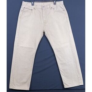 Levis 505 Jeans Mens 40x30 Khaki Straight Leg Tan Denim Casual Classic Pants